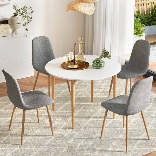 5-Piece Savio White Grey Dining Table & Chair Set