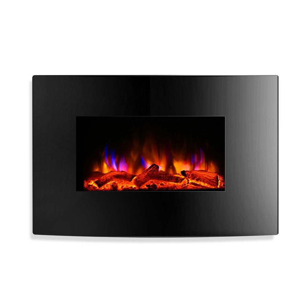 Electric Fireplace Fire Heater 2000W - Black