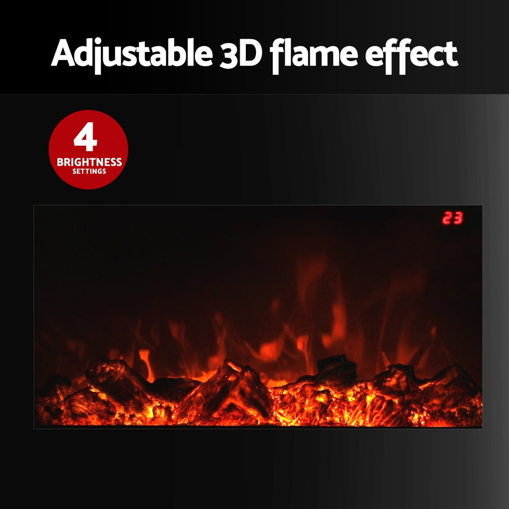 Electric Fireplace Fire Heater 2000W - Black