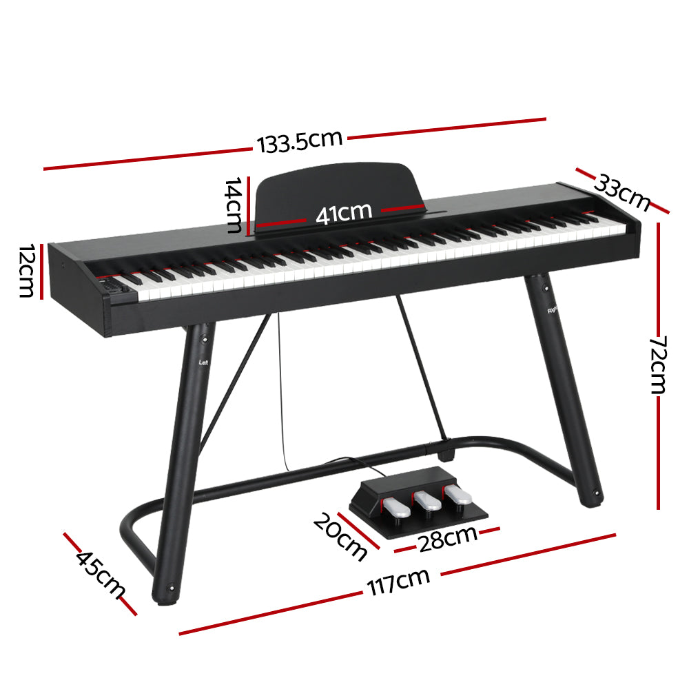 Alpha 88 Keys Electronic Piano Keyboard Digital Electric with Stand Semi-Weighted