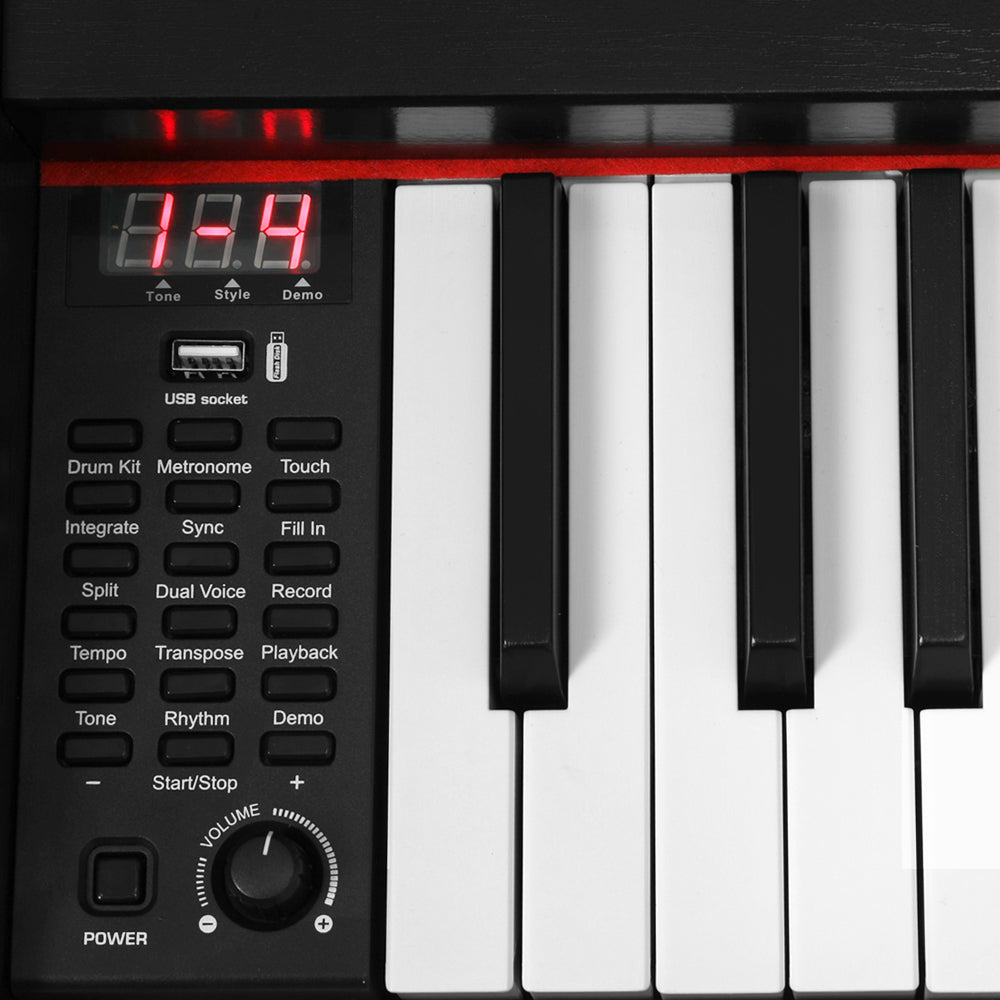 Alpha 88 Keys Electronic Piano Keyboard Digital Electric with Stand Semi-Weighted