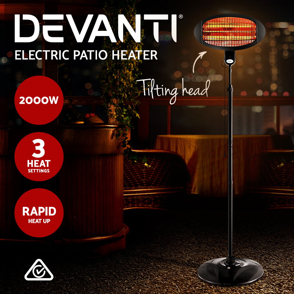 Electric Patio Heater 2000W - Black