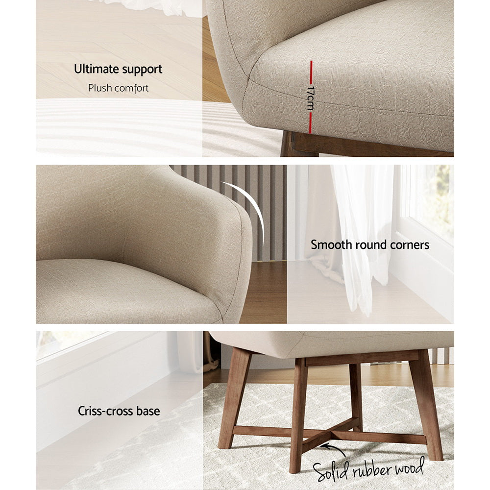Aston Armchair Tub Chair - Beige