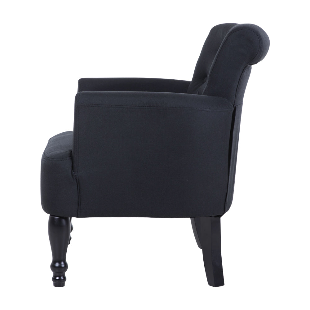 Maddy French Lorraine Chair Retro Wing - Black