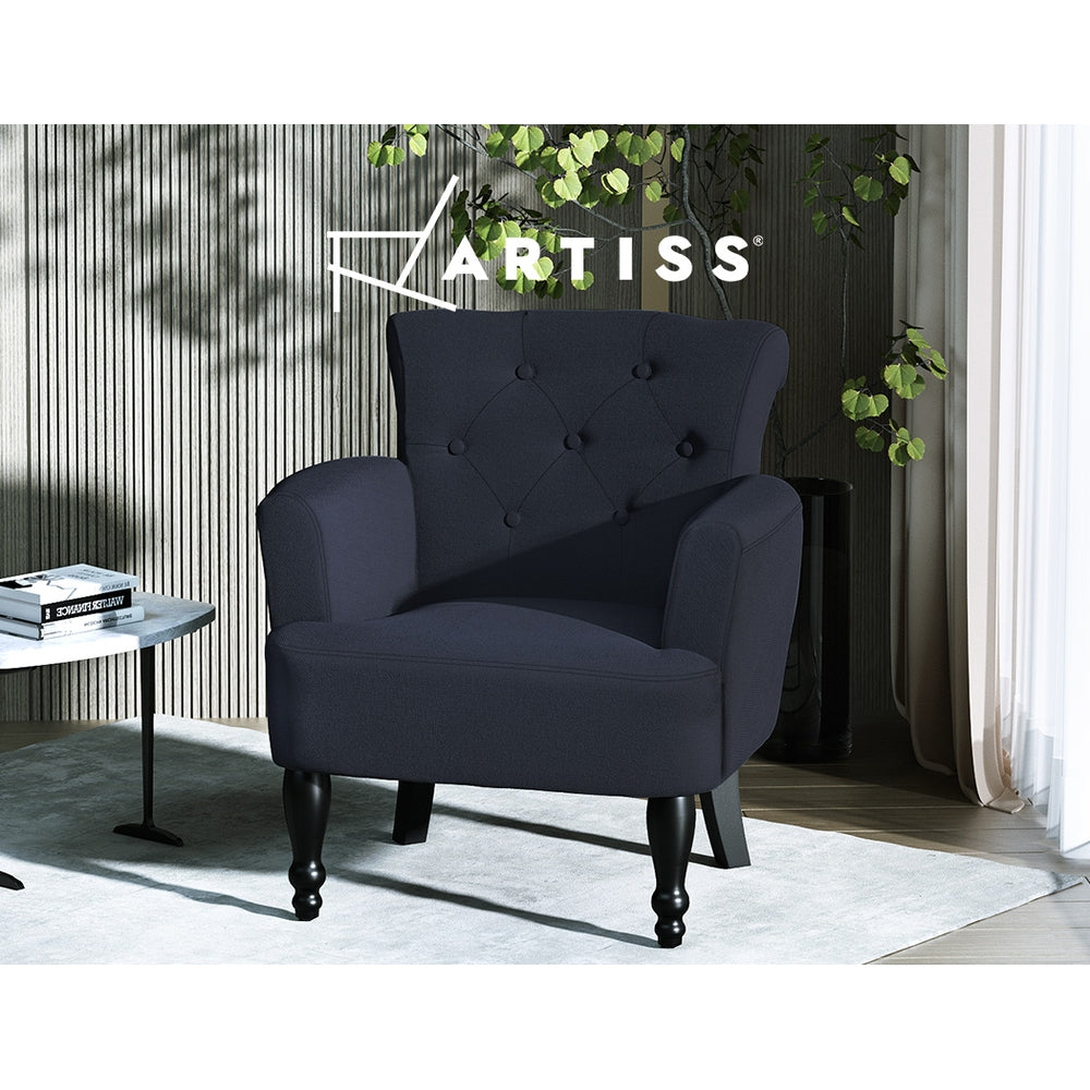 Maddy French Lorraine Chair Retro Wing - Black