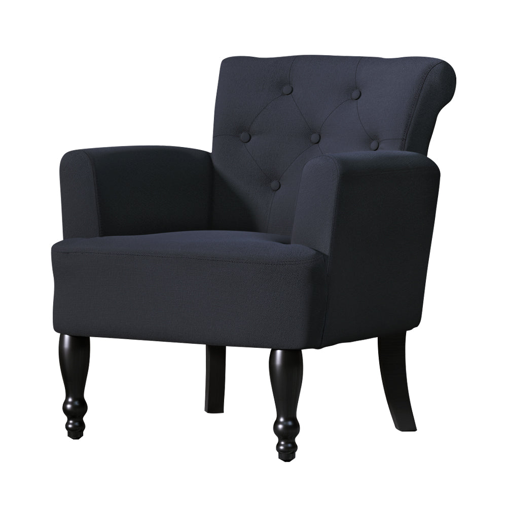 Maddy French Lorraine Chair Retro Wing - Black