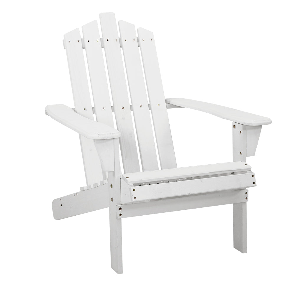 Hendon Adirondack Outdoor Beach Wooden Chairs Patio Chair - White