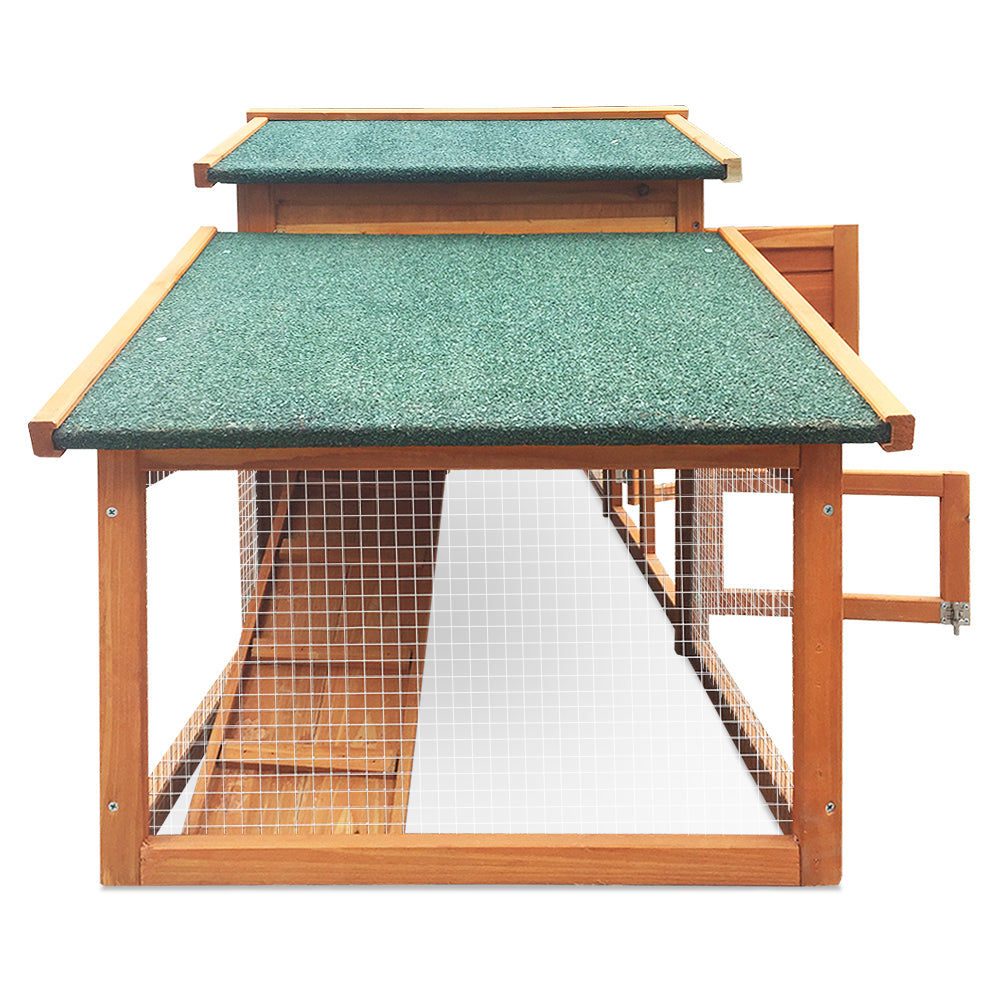 Rabbit Hutch Chicken Coop Wooden Pet Hutch 169cm x 52cm x 72cm