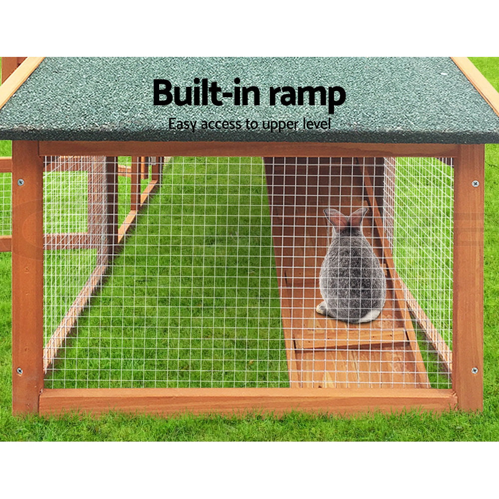 Rabbit Hutch Chicken Coop Wooden Pet Hutch 169cm x 52cm x 72cm