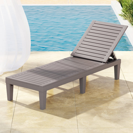 Jorah Sun Lounge Adjustable Recliner Patio Outdoor Furniture Lightweight - Brown