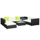 Chester 8-Seater Furniture Set Wicker Garden Patio Pool Lounge 9-Piece Outdoor Sofa - Black