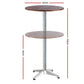 Arjun Outdoor Bar Table Furniture Wooden Cafe Table Aluminium Adjustable Round Gardeon - Brown