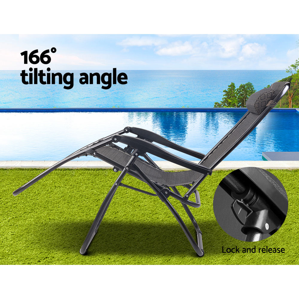 Loughton Zero Gravity Folding Recliner Outdoor Chair - Beige