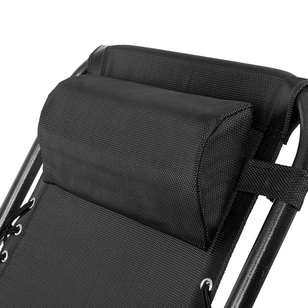 Loughton Set of 2 Zero Gravity Folding Recliner Outdoor Chair - Black