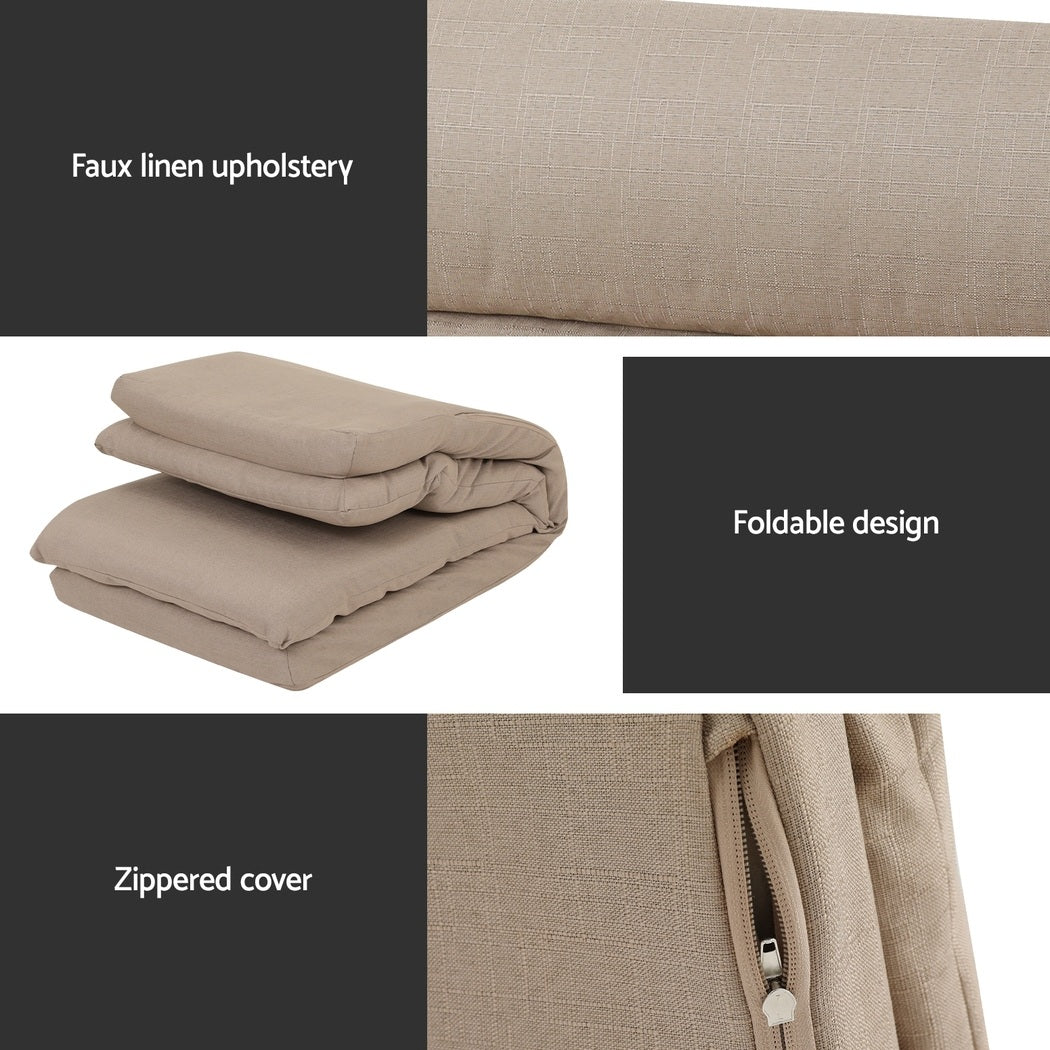 Set of 4 Mylene Floor Chair Sofa Linen - Beige