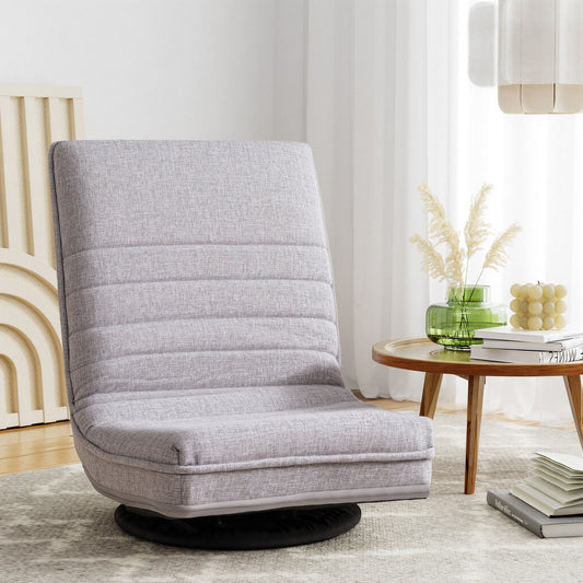 Marvs Swivel Floor Chair 360 Adjustable Foldable Lounge Seat Floor Sofa Chair - Grey