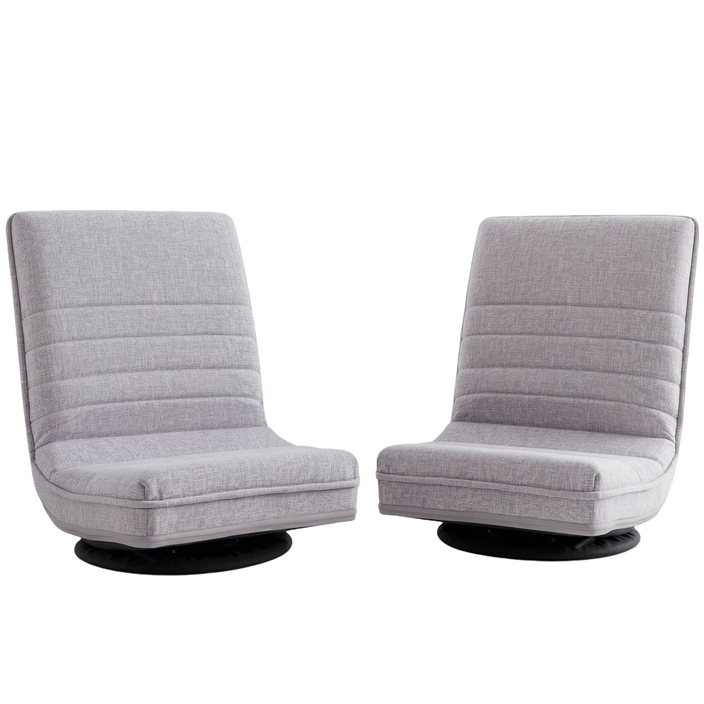 Set of 2 Marvs Swivel Floor Chair 360 Adjustable Foldable Lounge Seat Floor Sofa Chair - Grey