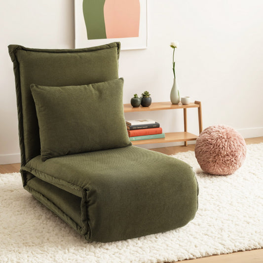 Meira Floor Lounge Sofa Bed Foldable - Green