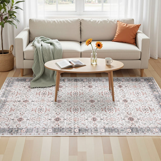Dalibor 160x230cm Washable Floor Rug Large Area Rug Modern Living Room Carpet - Beige
