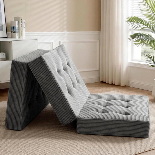 Varek Single Folding Mattress 15cm Foldable Foam Portable Guest Sofa Bed Camping Mat - Single