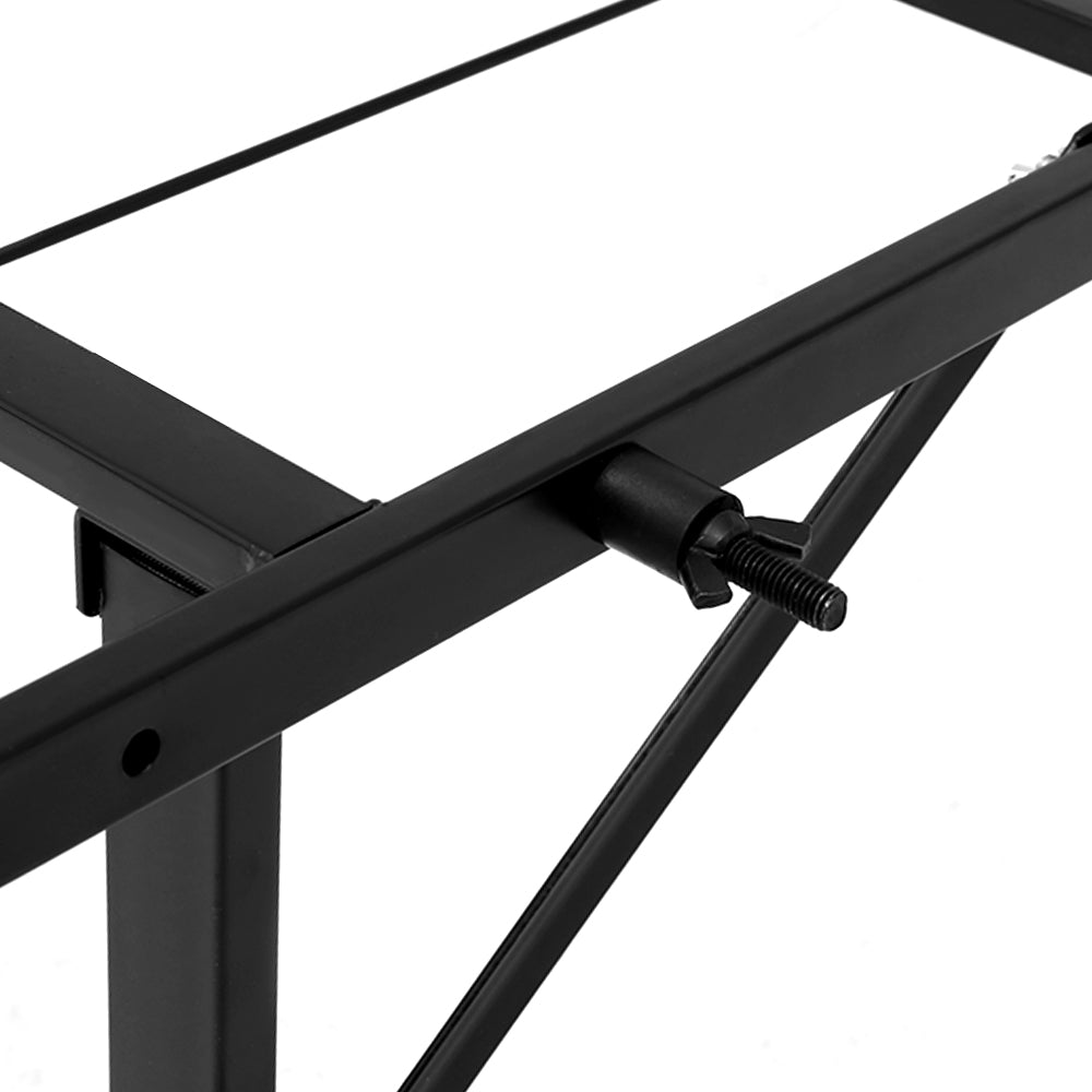 Pisa Foldable Metal Bed Frame - Black King Single