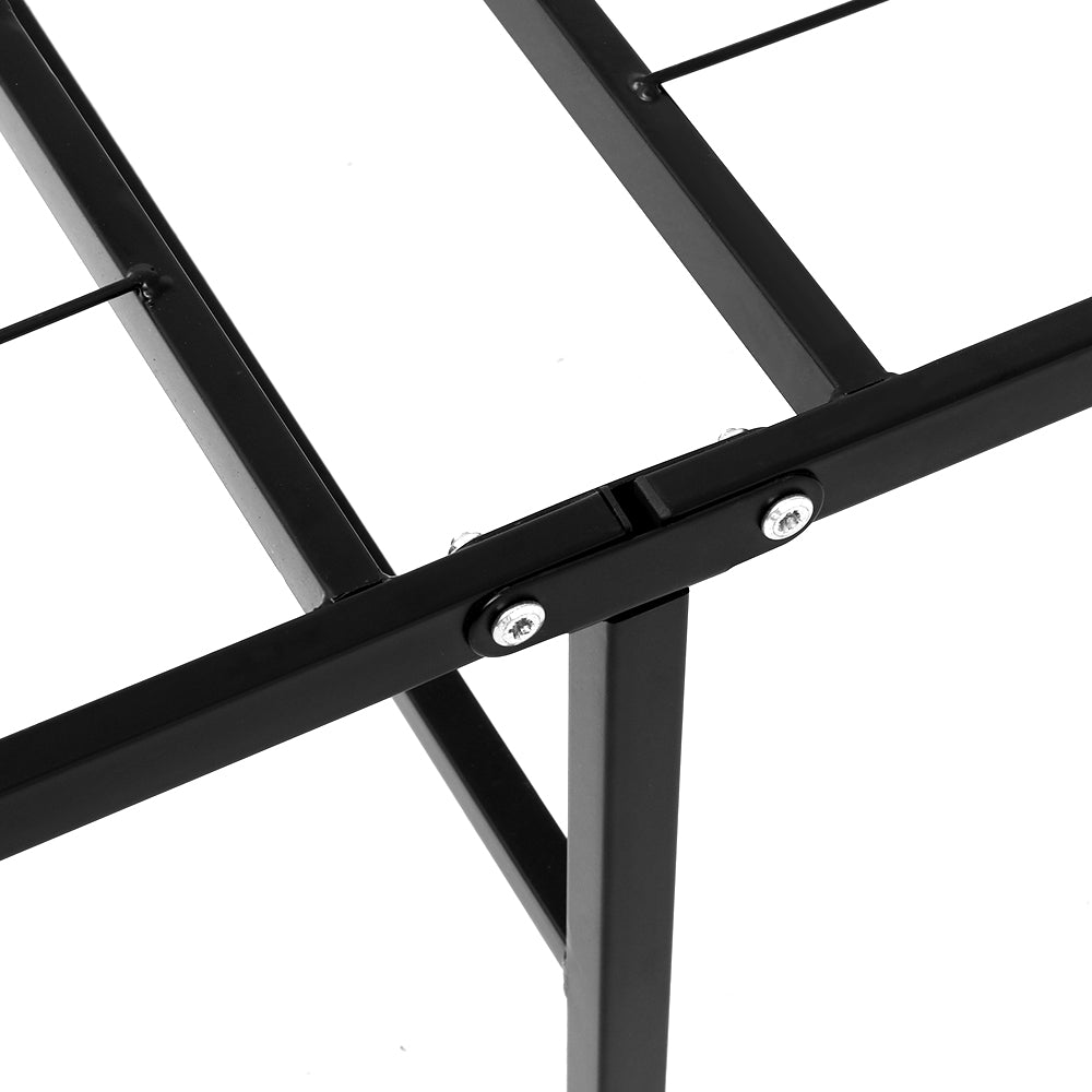 Pisa Foldable Metal Bed Frame - Black King Single