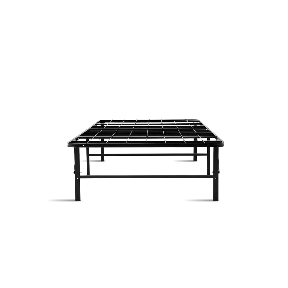 Pisa Foldable Metal Bed Frame - Black Single