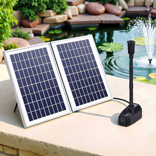Solar Pond Pump Submersible Water Fountain Kit with 2 Panels 1600L/H