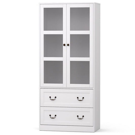Emmett Buffet Sideboard 180cm Hutch Storage Cabinet Kitchen Drawer Door - White