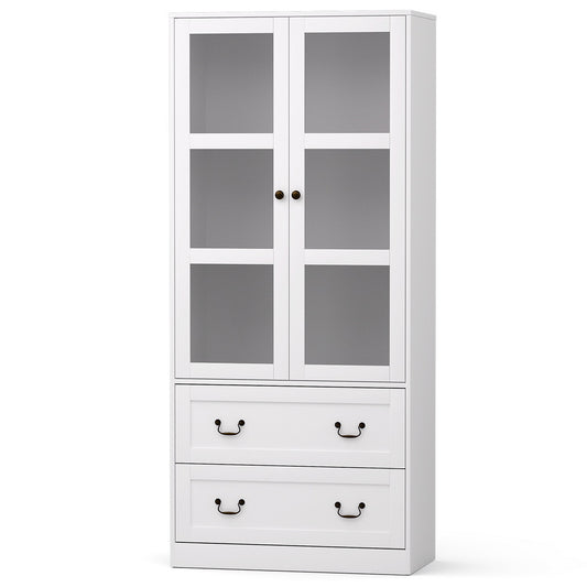 Emmett Buffet Sideboard 180cm Hutch Storage Cabinet Kitchen Drawer Door - White