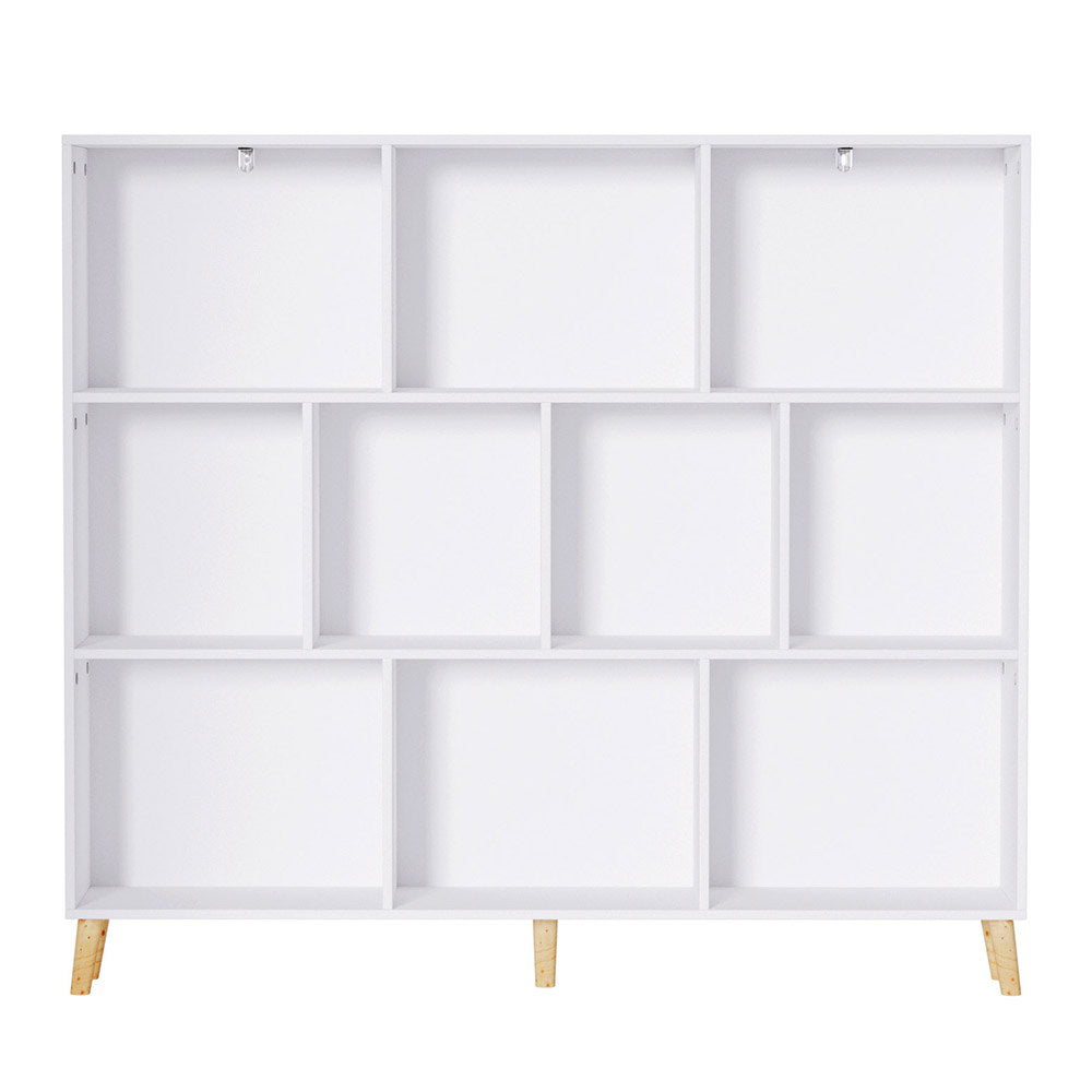 Artiss Bookshelf 3 Tiers 10 Cubes - Cora White