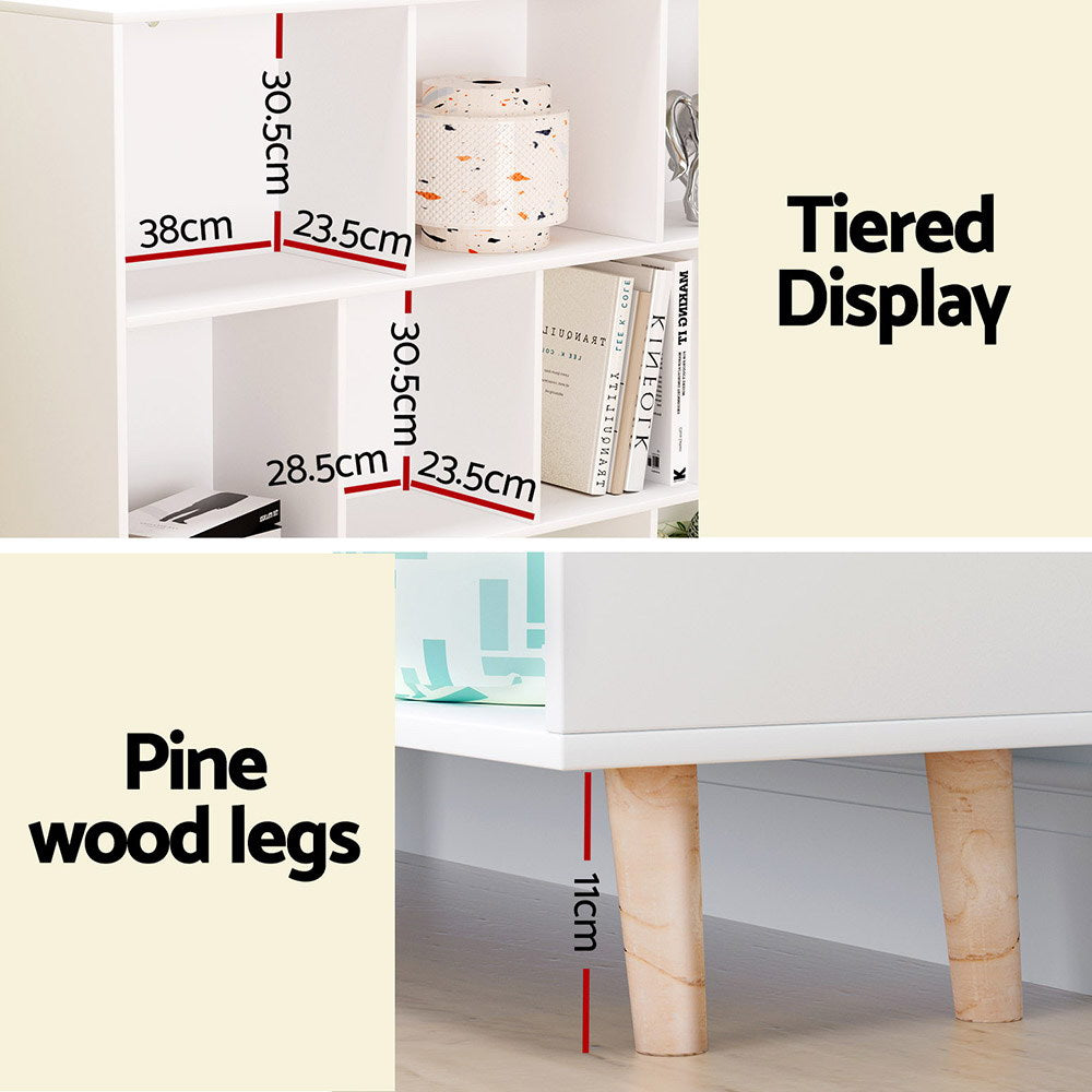 Artiss Bookshelf 3 Tiers 10 Cubes - Cora White