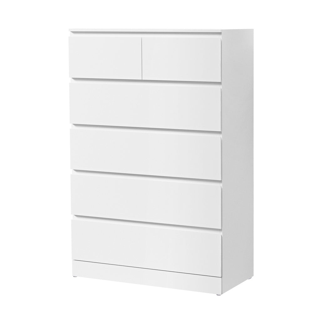 Artiss 6 Chest of Drawers - White