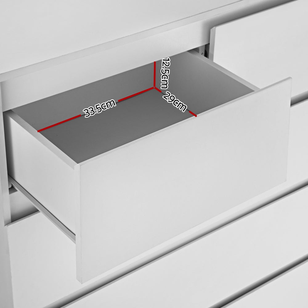 Artiss 6 Chest of Drawers - White