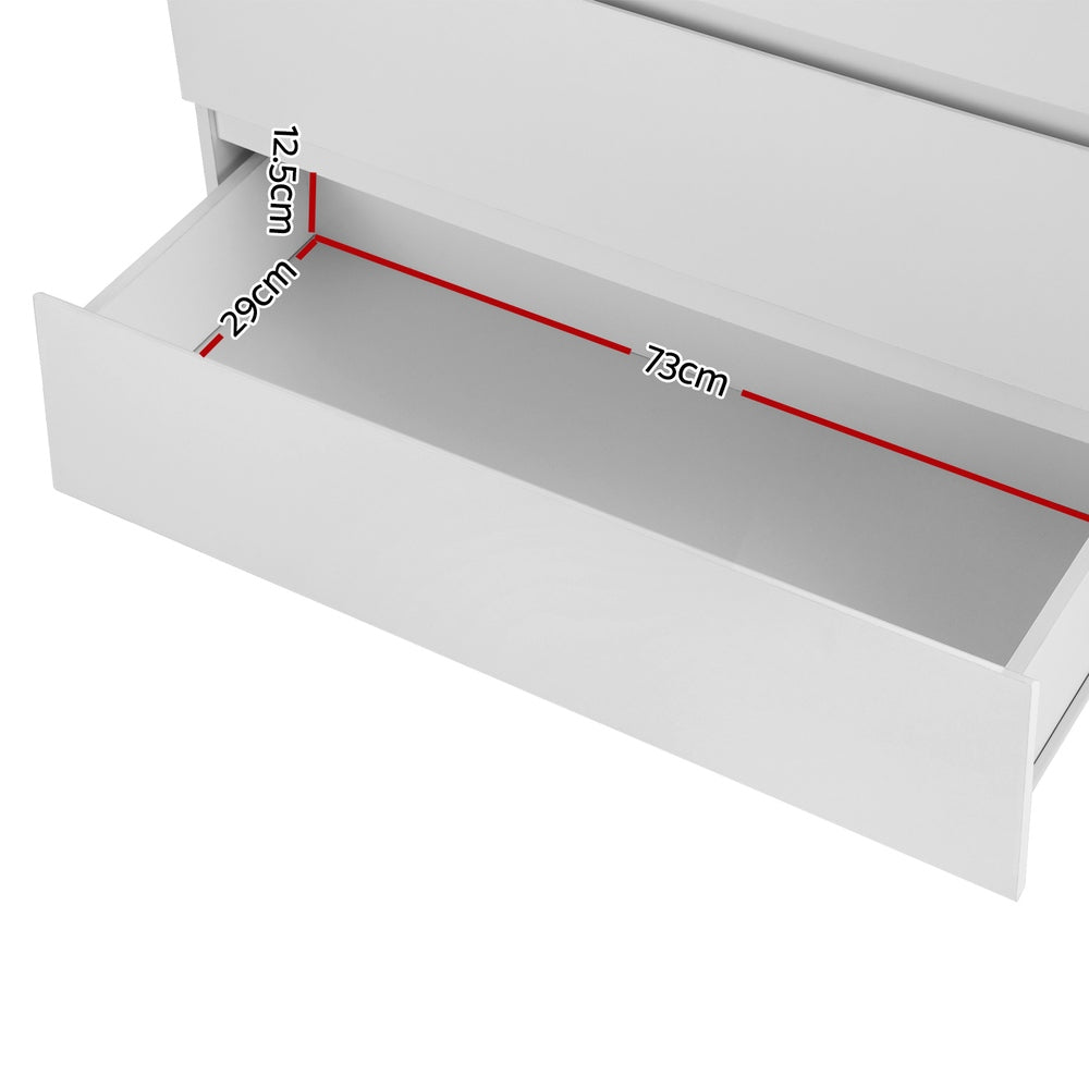 Artiss 6 Chest of Drawers - White