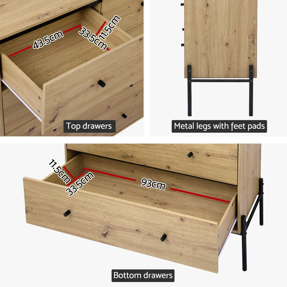 Artiss 5 Chest of Drawers - Pine