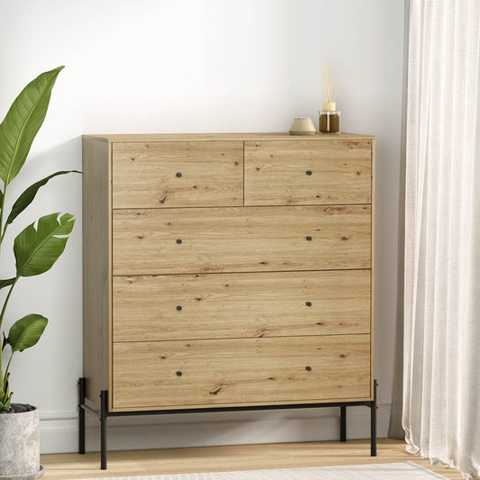 Artiss 5 Chest of Drawers - Pine