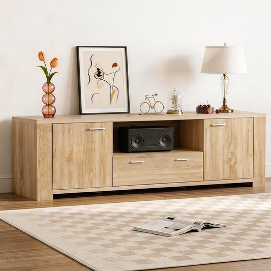 Rafferty 180cm 180cm TV Unit Entertainment Unit Storage Drawer Cabinet - Pine