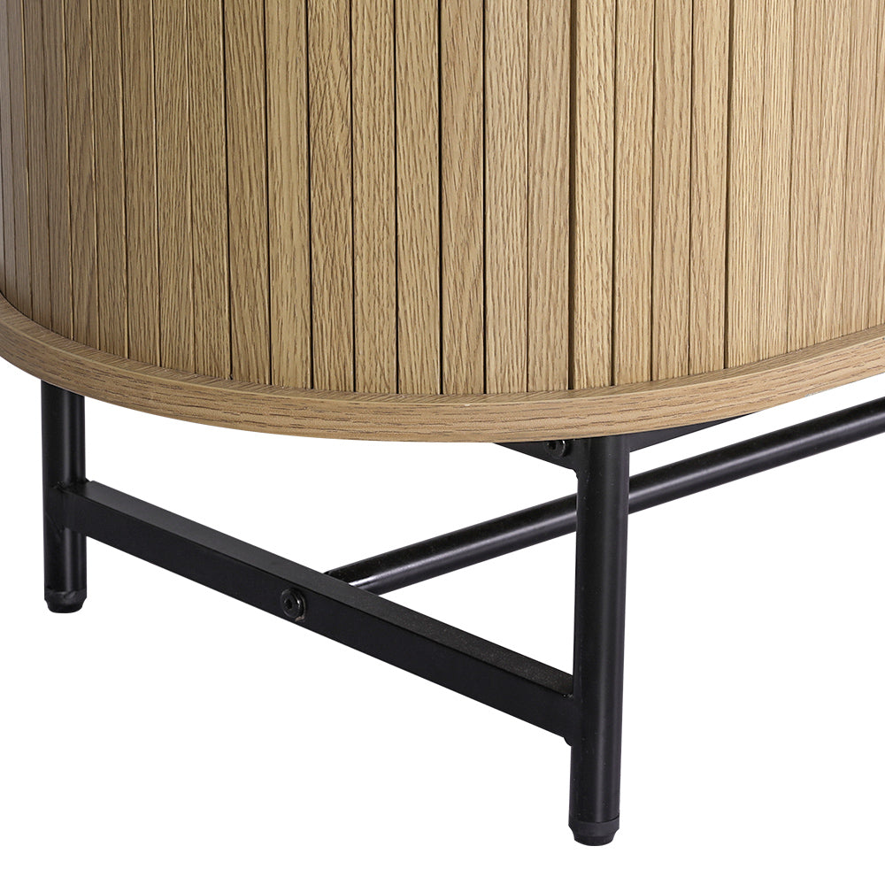 Varian Wooden Buffet Sideboard Cupboard Cabinet Sliding Doors Pantry Storage - Pine