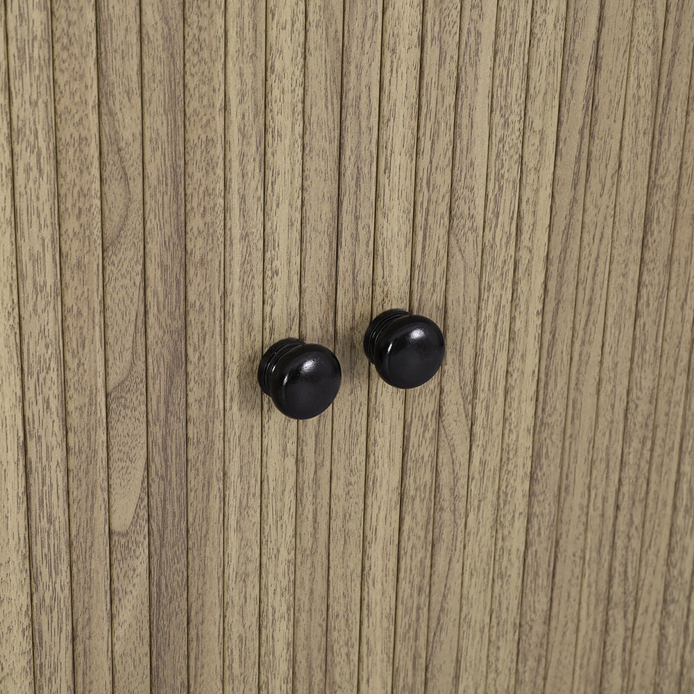 Varian Wooden Buffet Sideboard Cupboard Cabinet Sliding Doors Pantry Storage - Wood & Black