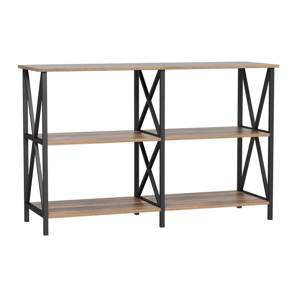 Elowen Metal 120cm 3-tier Console Table - Walnut