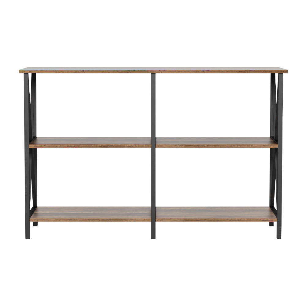 Elowen Metal 120cm 3-tier Console Table - Walnut