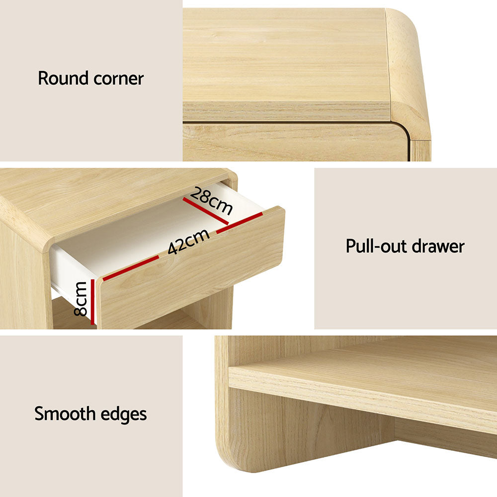 Winnipeg Wooden Bedside Tables - Pine