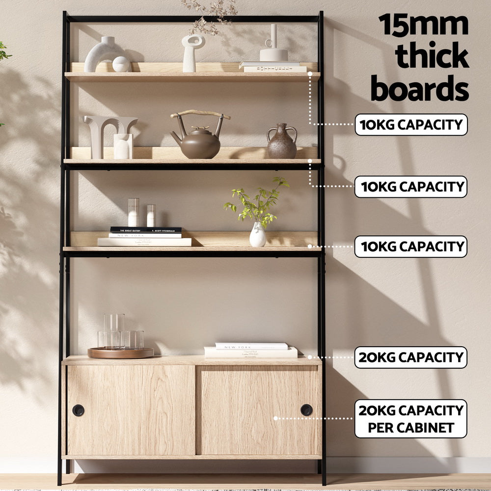 Artiss Bookshelf 5 Tier Cube Cabinet Mira Oak