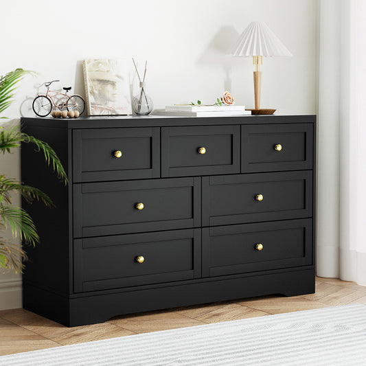 Artiss 7 Chest of Drawers Dresser Table - Black
