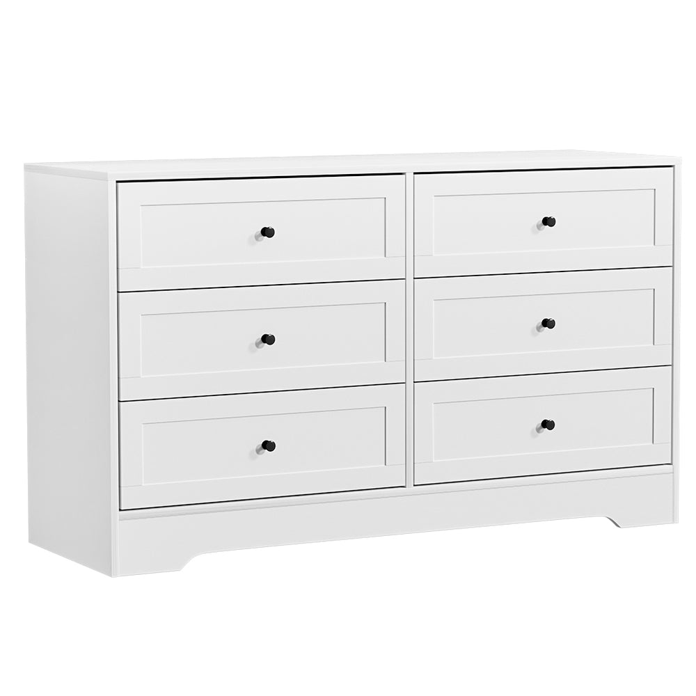 Artiss 6 Chest of Drawers - White