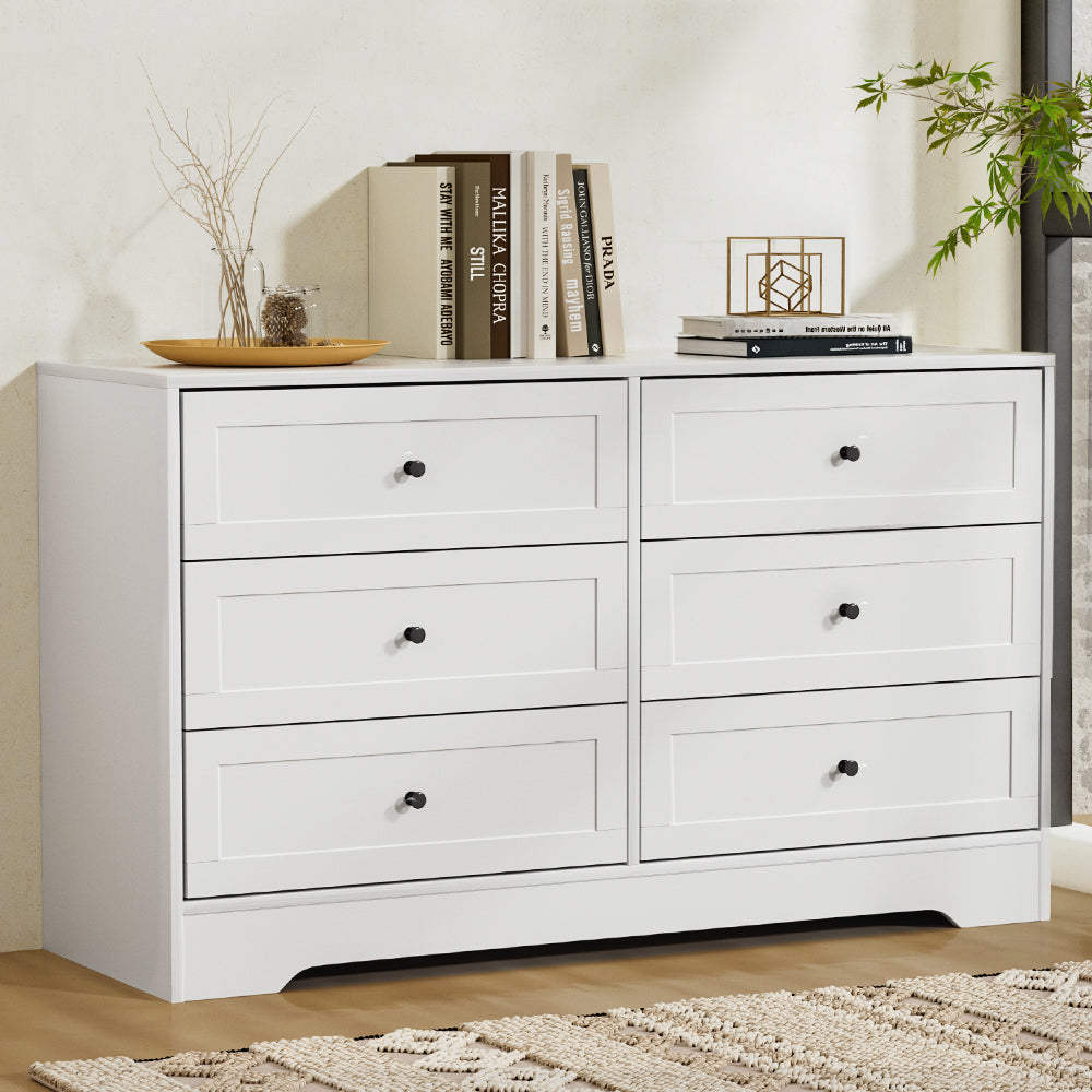 Artiss 6 Chest of Drawers - White
