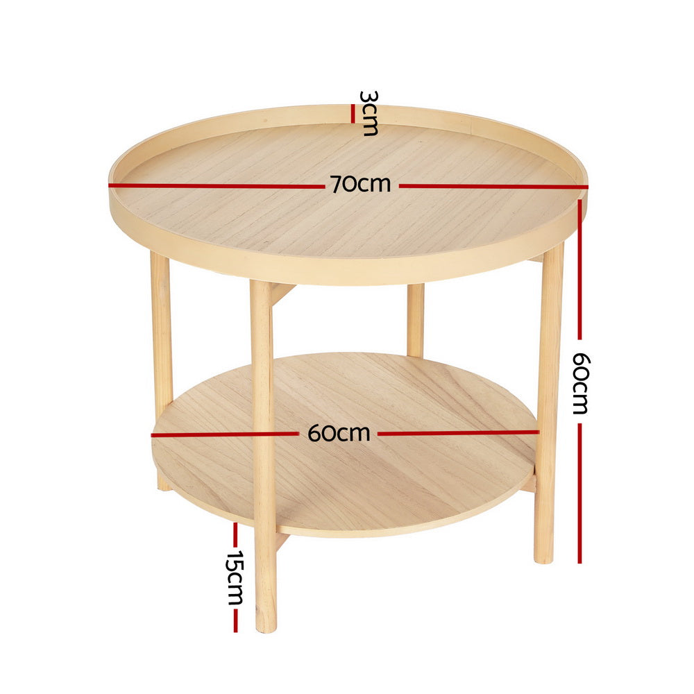 Ieremias Coffee Table 70cm Round - Pine