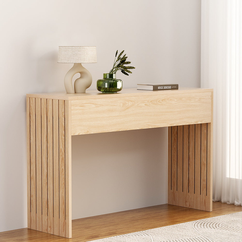 120cm Console Table Hallway Fluted - Pine – Factory Buys