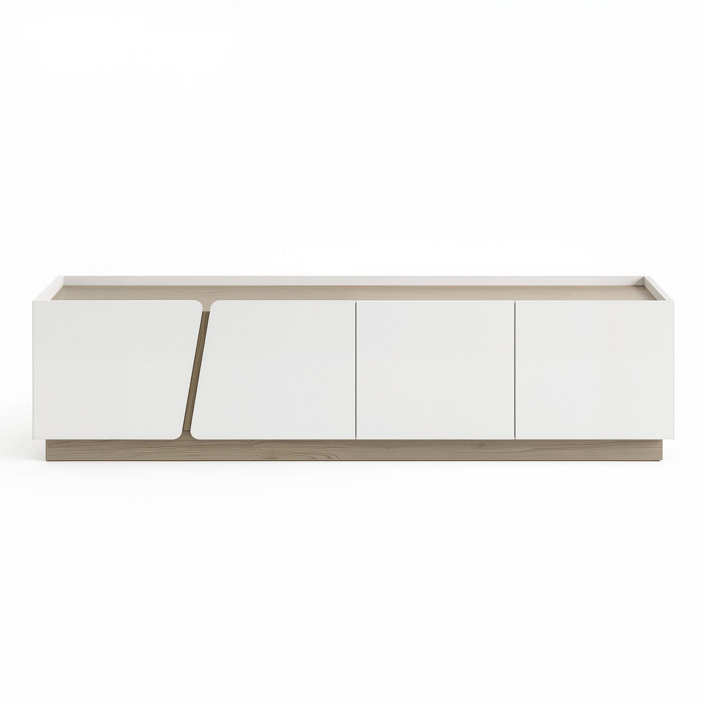 Novak 180cm 180cm TV Unit Storage Cabinet Living Room - White and Oak